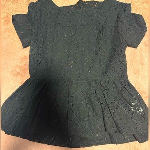 Eyelet peplum top